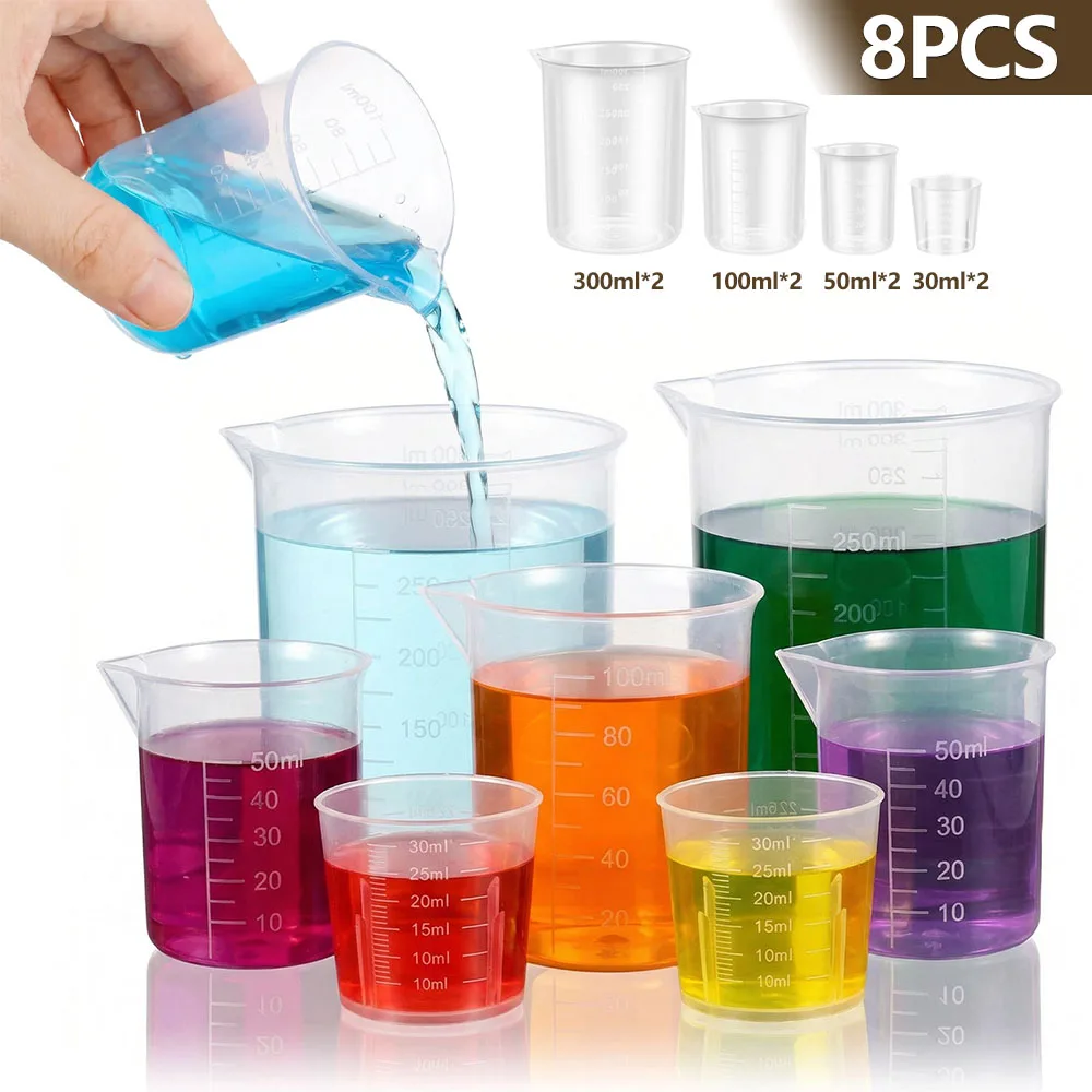 Plastic Cup 50Pcs - Juego de 8 Tazas Medidoras de