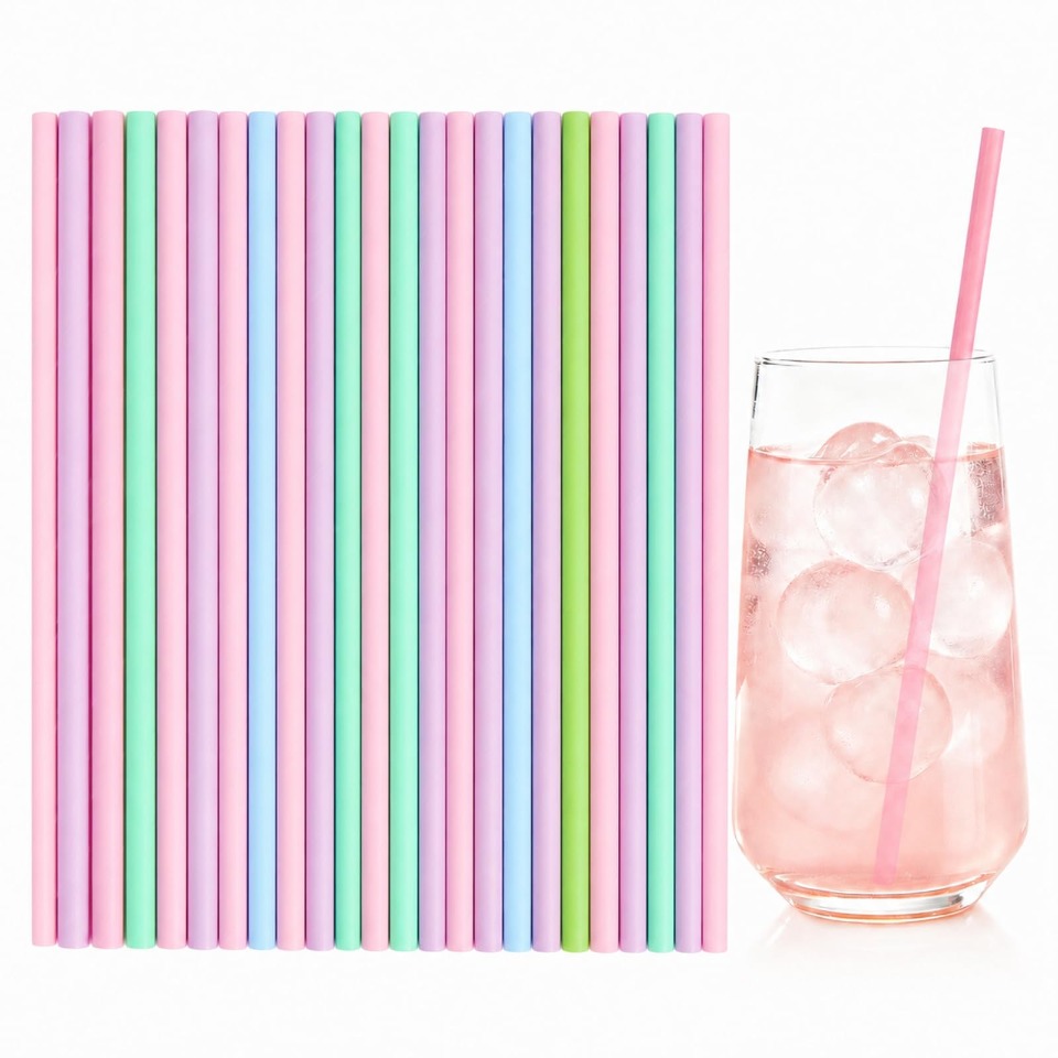Paper Straw Color - Pajitas de papel desechables de 25/50/100