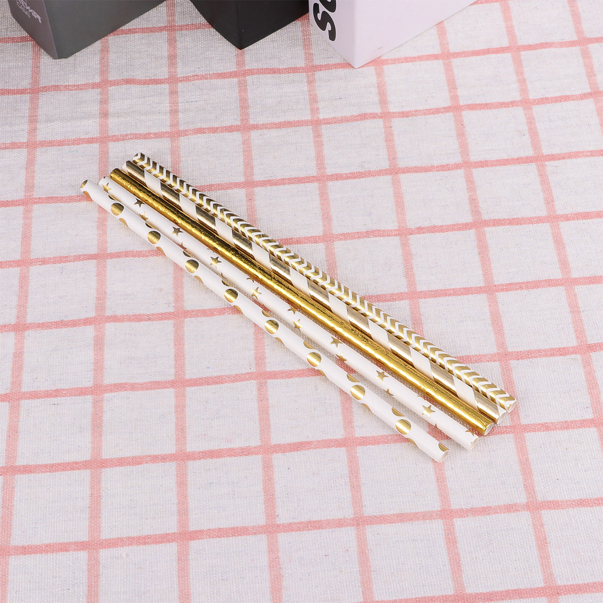 Paper Straw Color - 50 Pajitas de Papel con Forma
