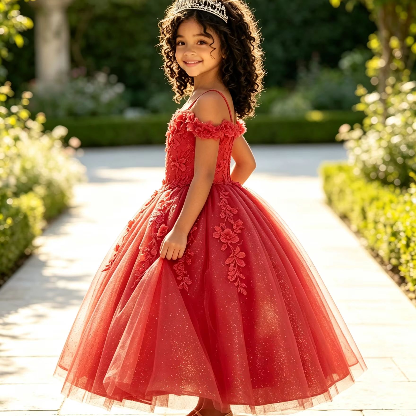 Birthday Sash Glitter - Vestidos de flores con purpurina para
