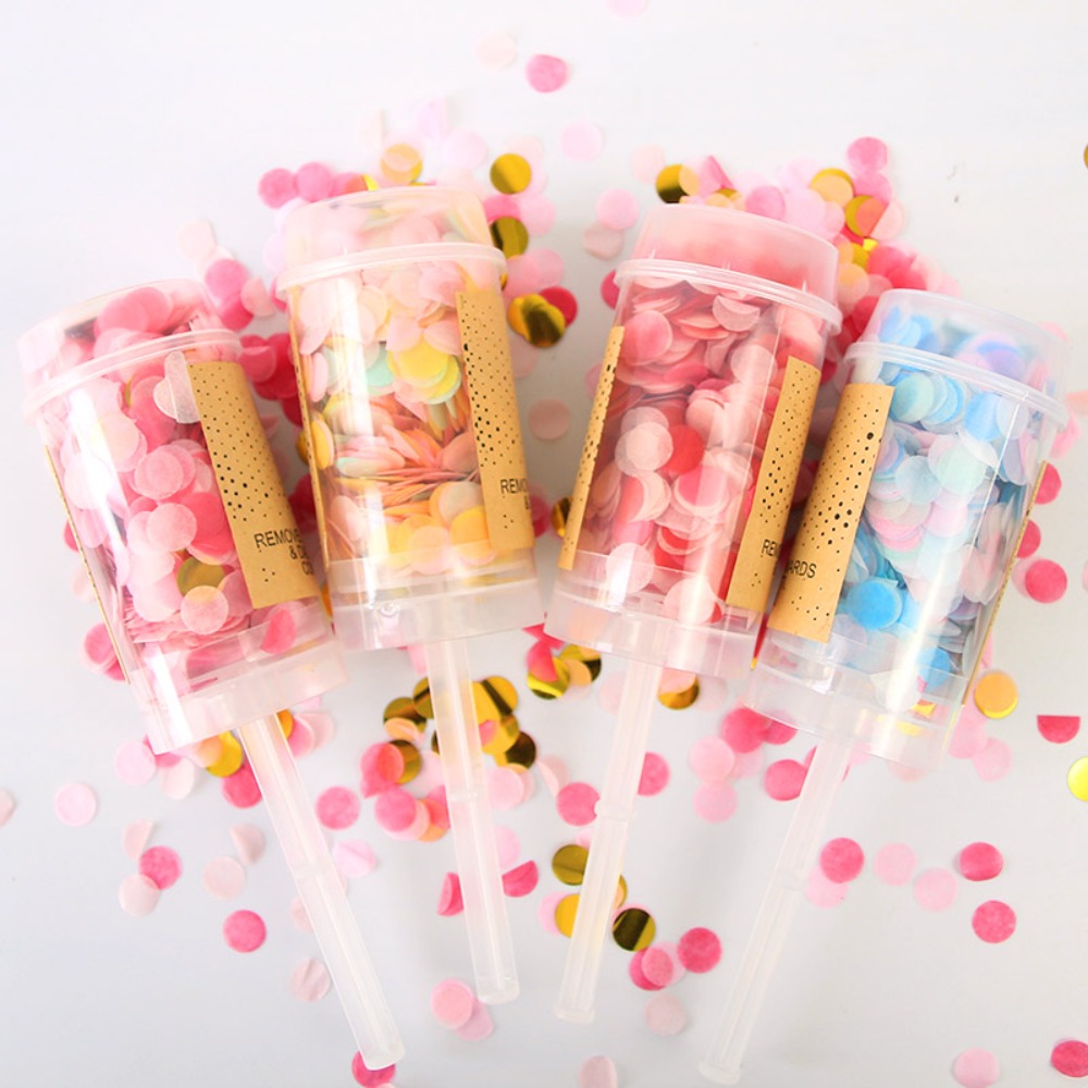 Confetti Cannon Tube - Confeti redondo de realce para fiesta,