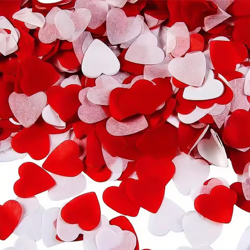 Confetti Cannon Tube - Papel en Forma de Corazón de
