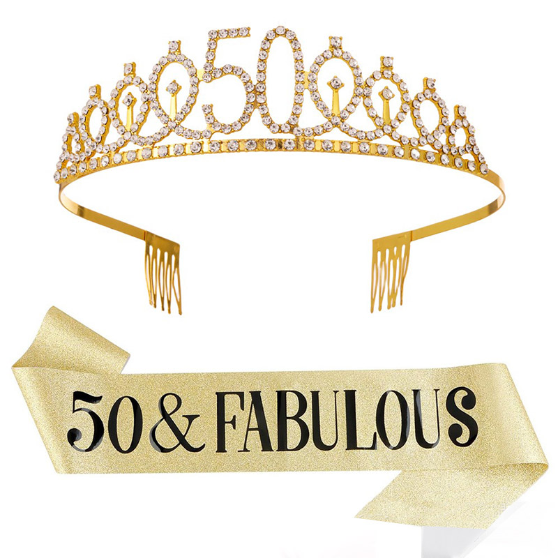 Birthday Sash Glitter - 30-50 cumpleaños decoración del aniversario mujeres