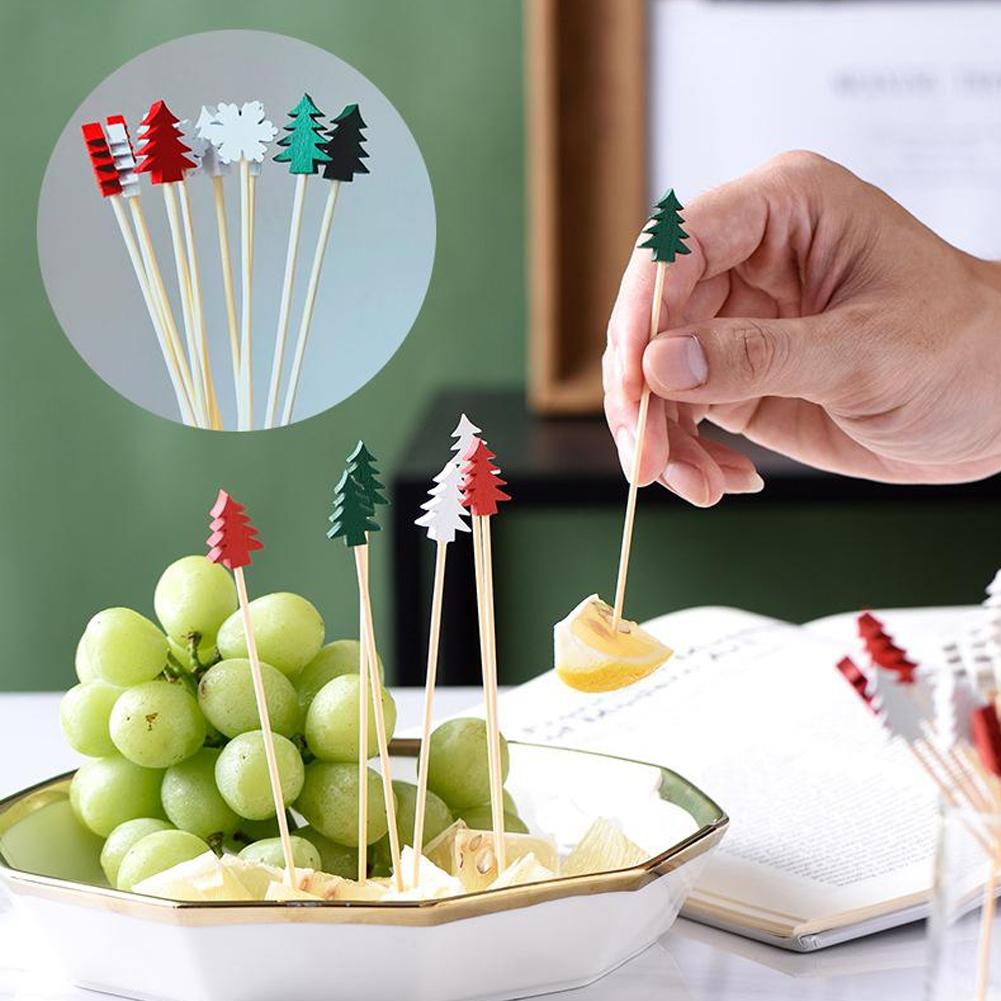 Centerpiece Stick - 50 Palillos de Cóctel Navideños Desechables