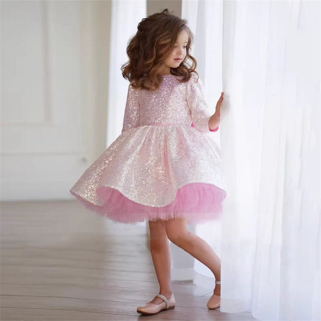 Vestido rosa brillante para ni - Birthday Sash Glitter reseña y precio
