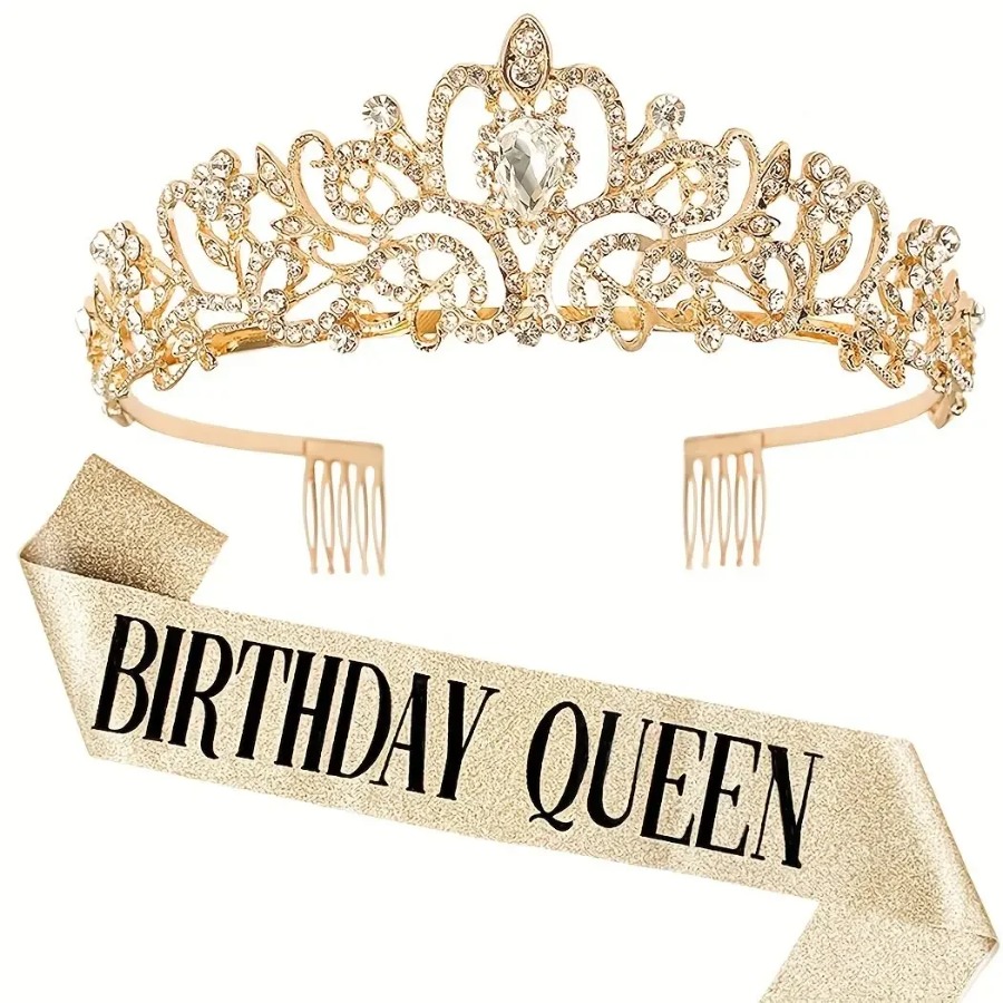 Juego de 2 Piezas de Corona de - Birthday Sash Glitter reseña y precio