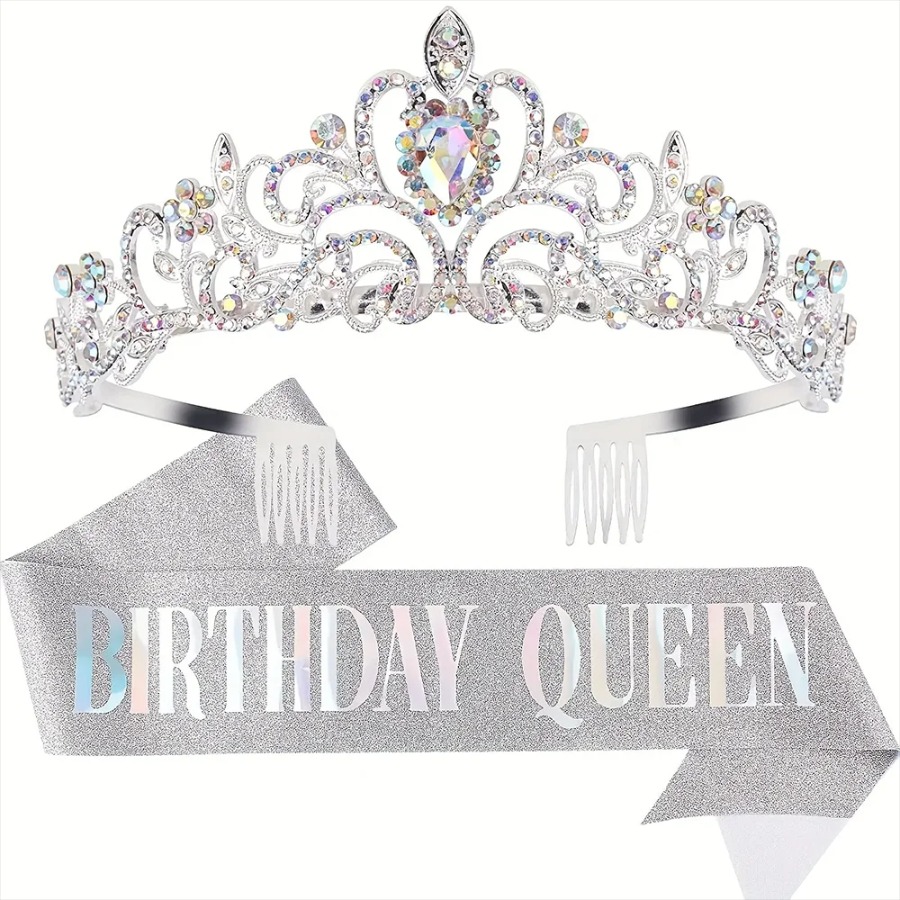 Juego de 2 Piezas de Corona de - Birthday Sash Glitter reseña y precio
