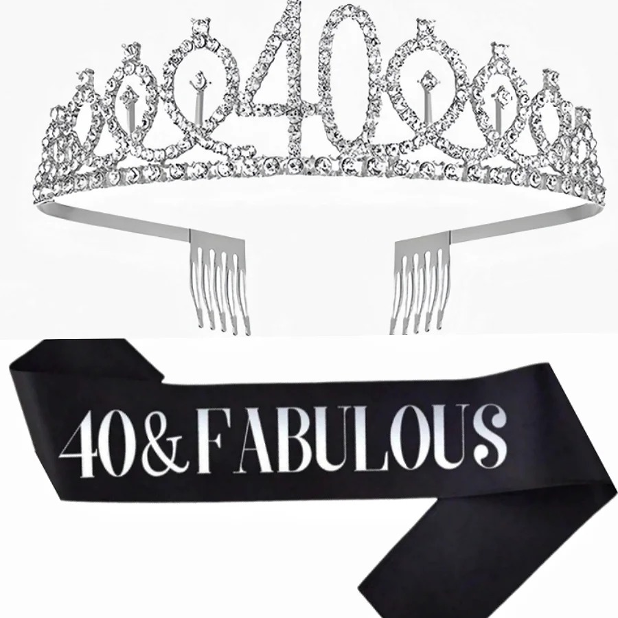 Corona de Tiara Plateada Brill - Birthday Sash Glitter reseña y precio