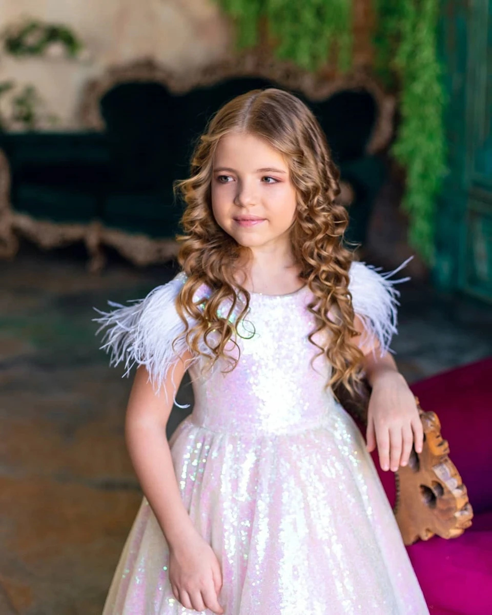 Vestido de niña de flores con  - Birthday Sash Glitter reseña y precio