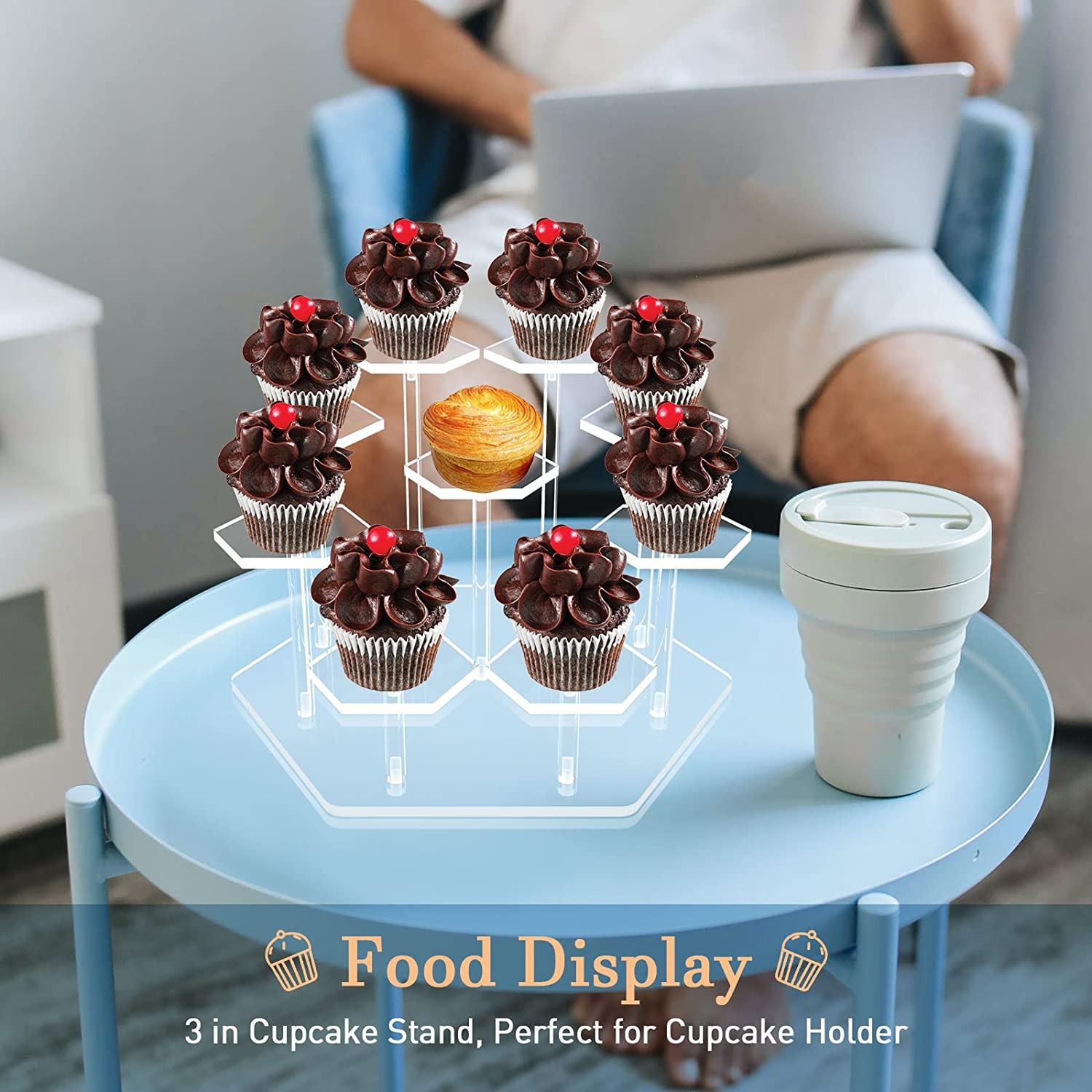 Soporte de exhibición acrílico - Cupcake Stand Tier reseña y precio