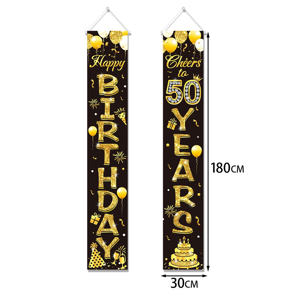 Decoración para 50 Cumpleaños, - Party Banner Gold reseña y precio