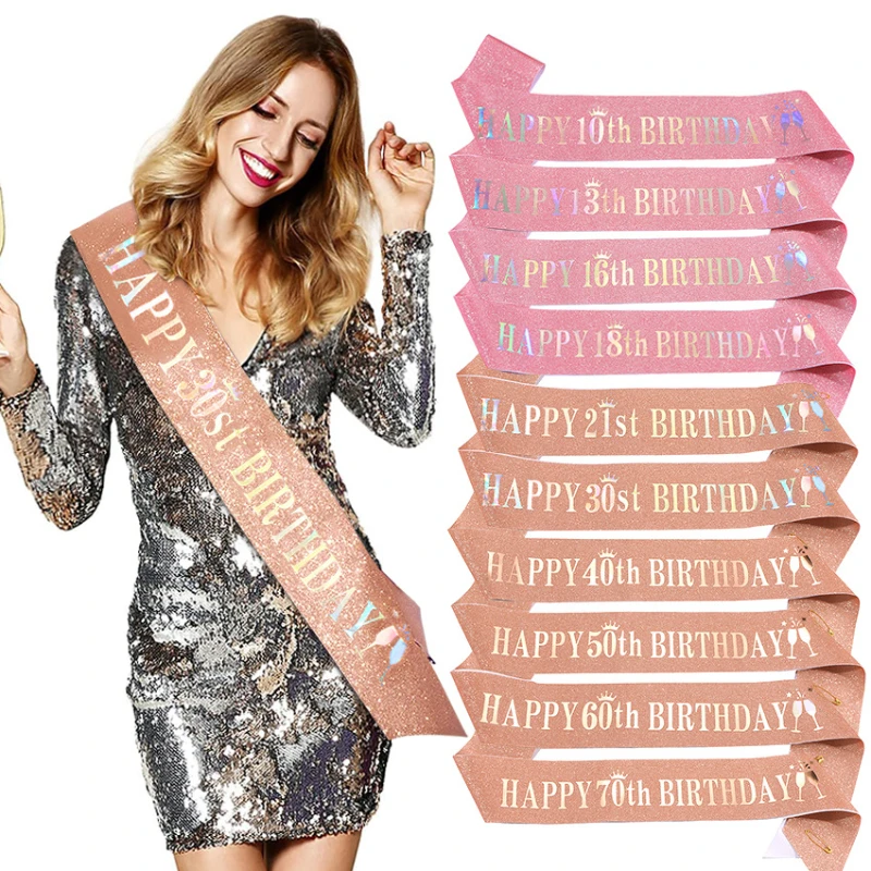 Faja con purpurina para niñas  - Birthday Sash Glitter reseña y precio