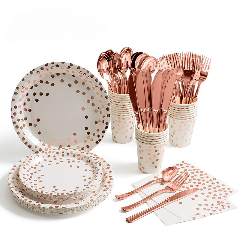 Kit de vajilla de fiesta de or - Paper Straw Color reseña y precio