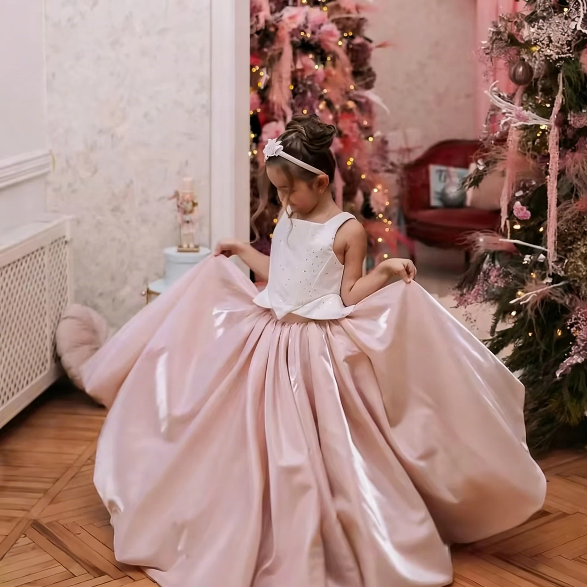 Vestido de niña de las flores  - Birthday Sash Glitter reseña y precio