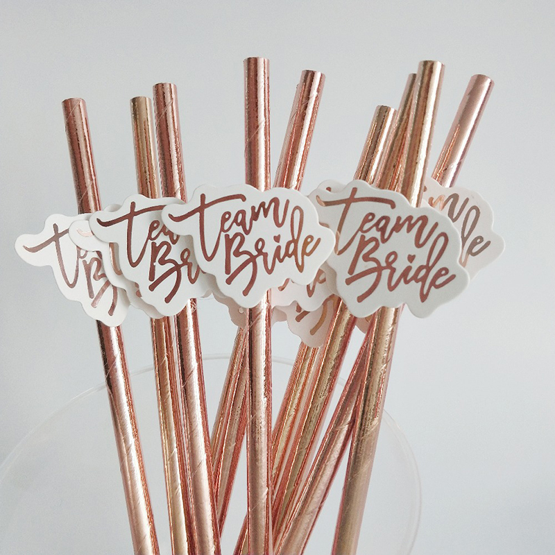 Pajita de oro rosa para decora - Paper Straw Color reseña y precio