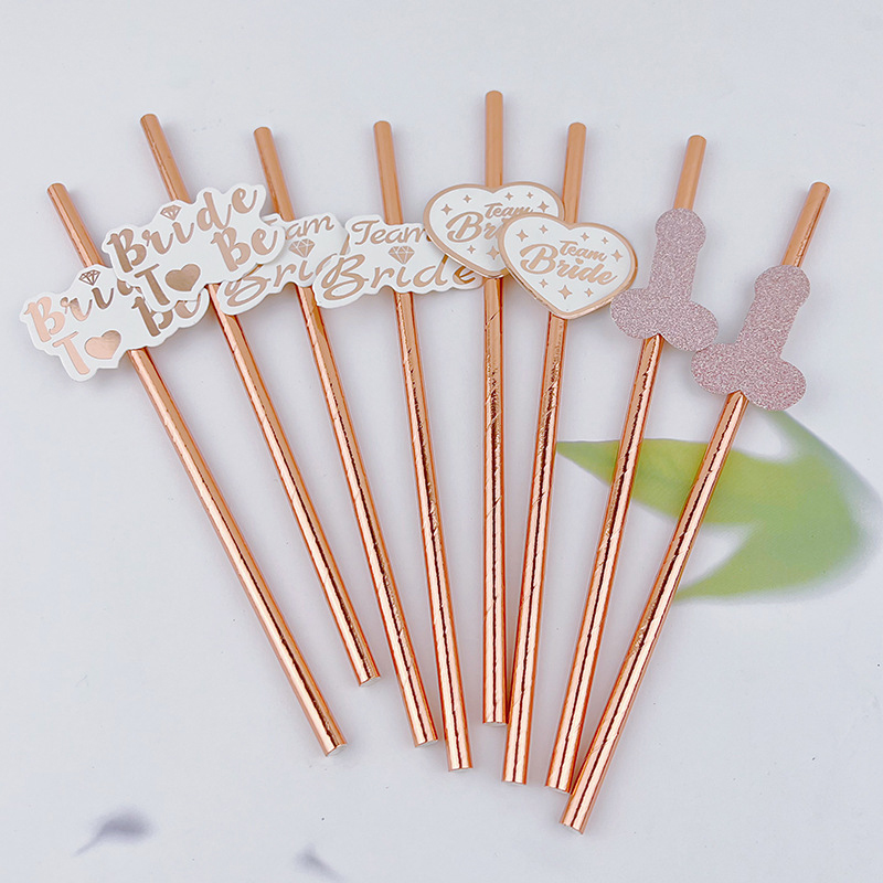 Pajita de oro rosa para decora - Paper Straw Color reseña y precio