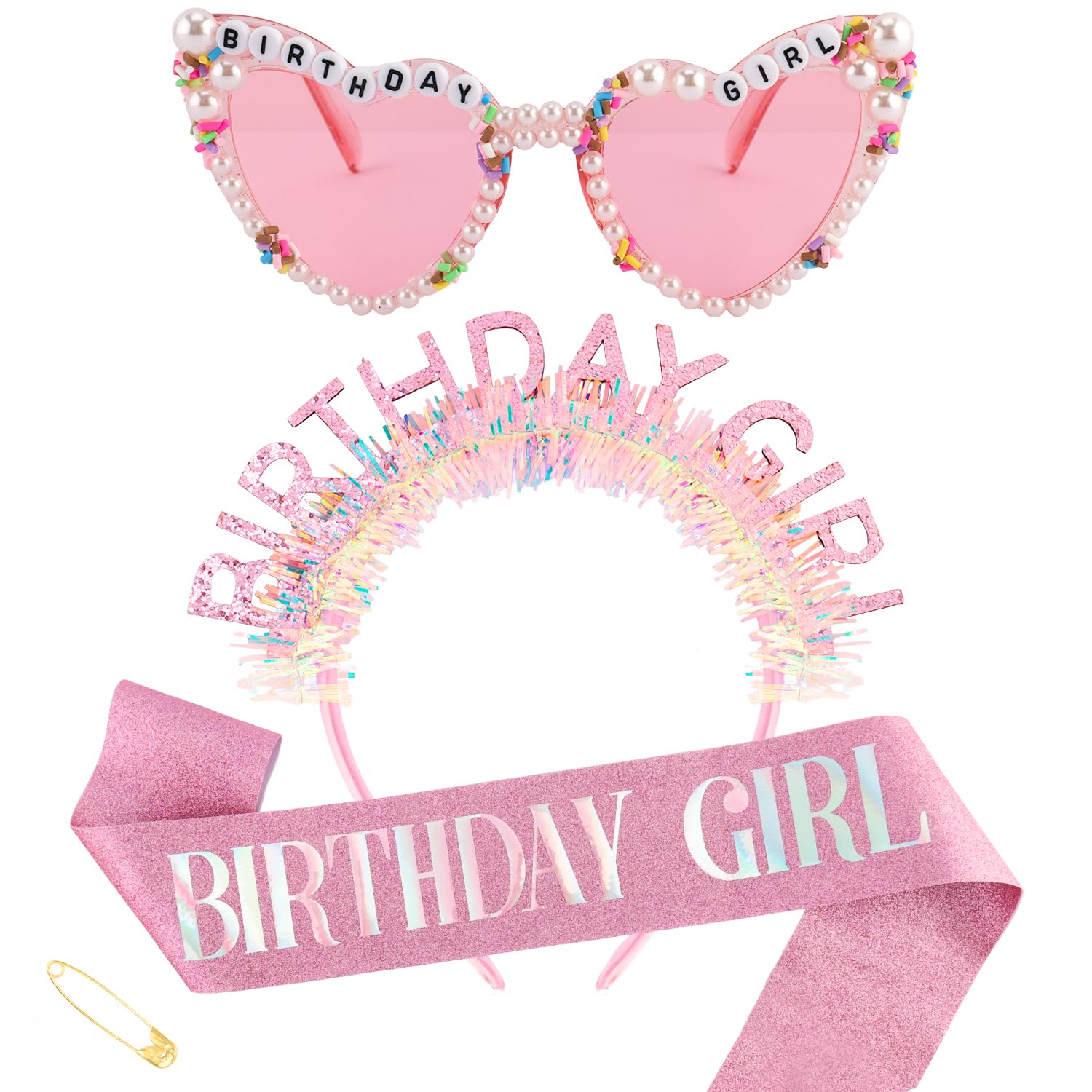 Set de Diadema, Banda y Gafas  - Birthday Sash Glitter reseña y precio