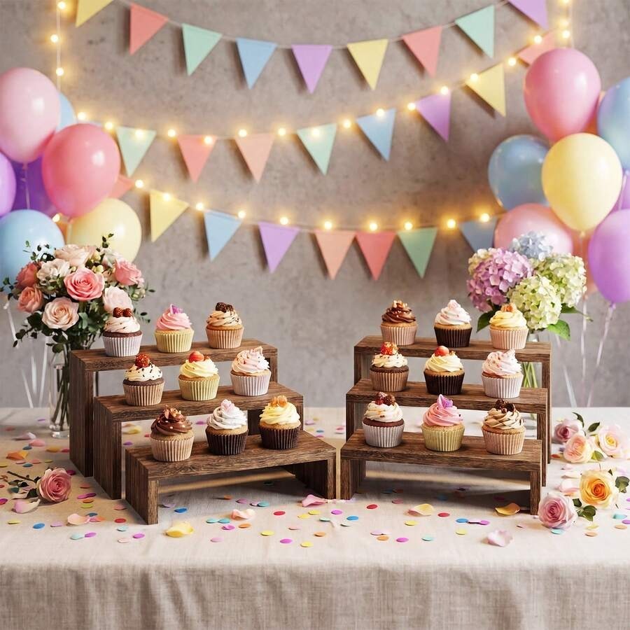 Soporte de madera para exhibic - Cupcake Stand Tier reseña y precio