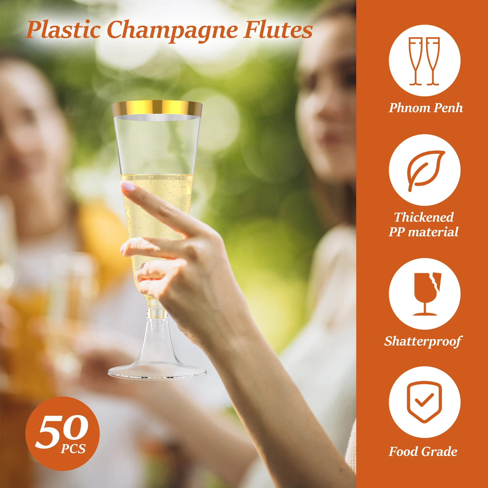 Copas de champán de plástico c - Plastic Cup 50Pcs reseña y precio