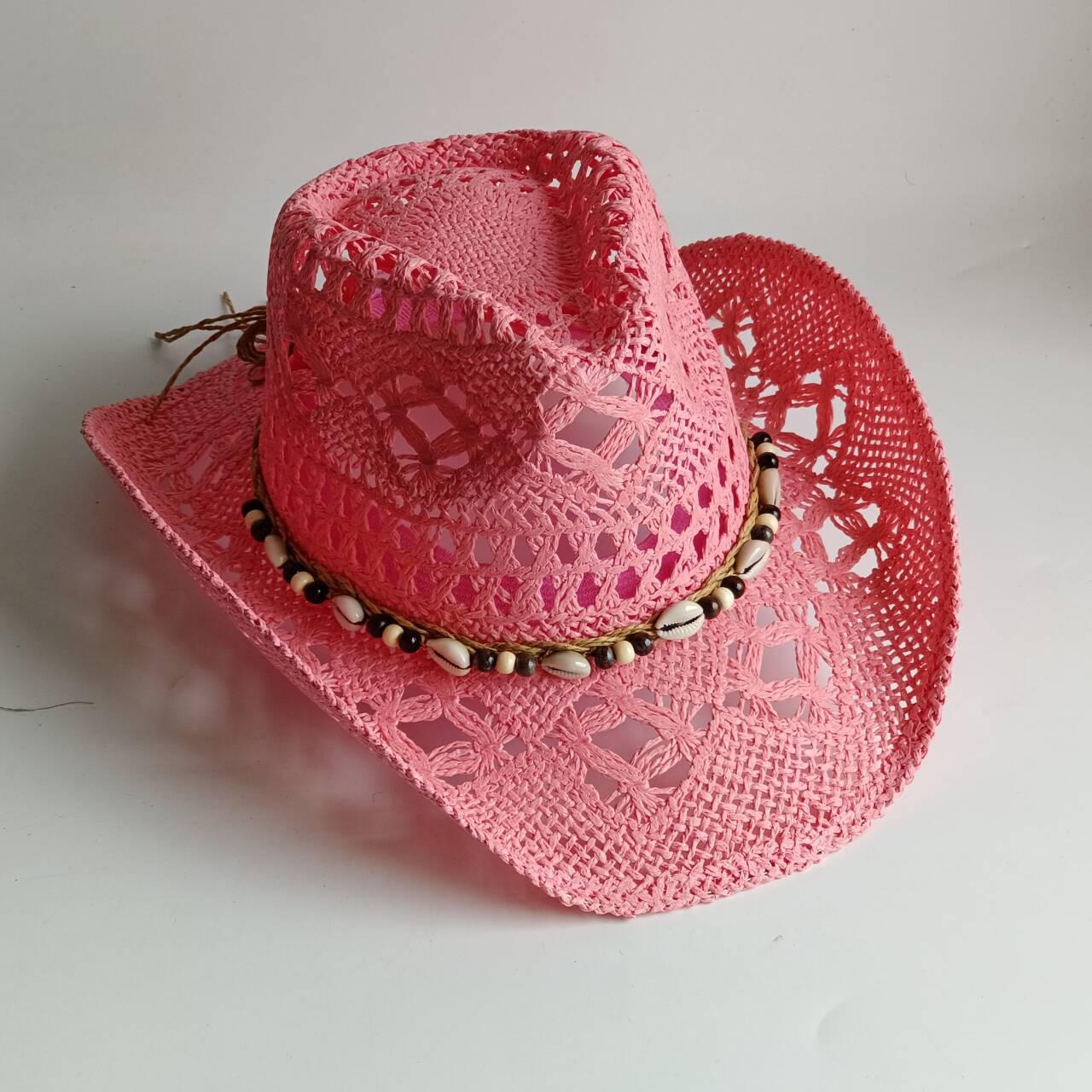 Sombrero vaquero rosa de paja, - Paper Straw Color reseña y precio
