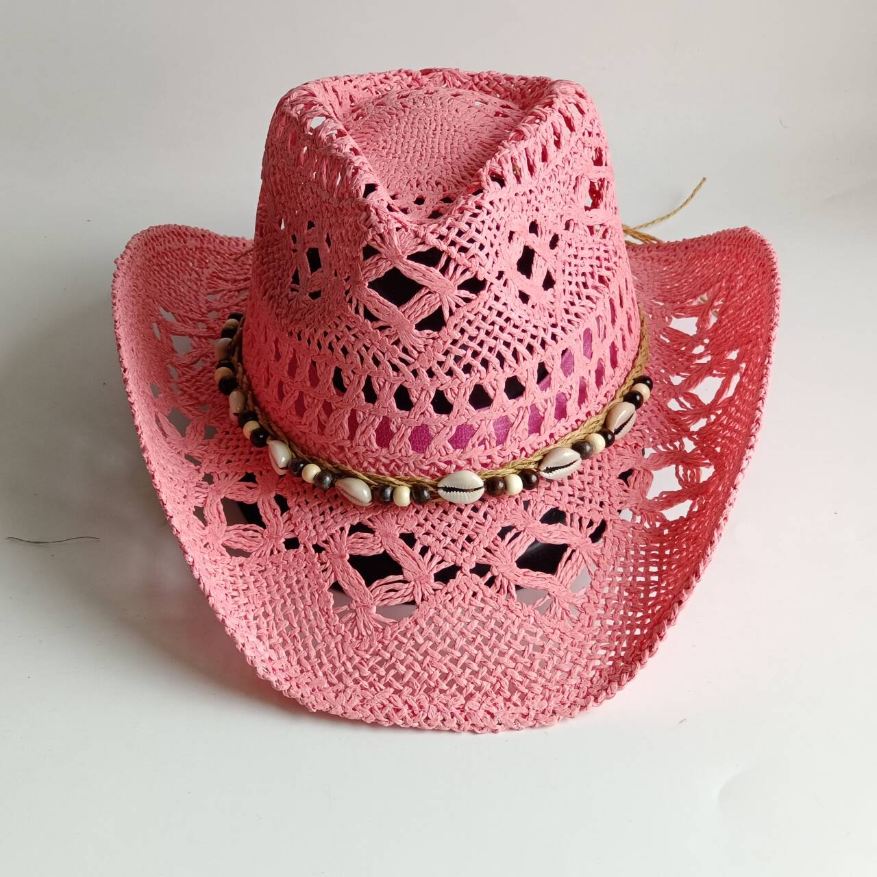 Sombrero vaquero rosa de paja, - Paper Straw Color reseña y precio